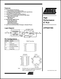 datasheet for ATF22V10C-10PI by ATMEL Corporation