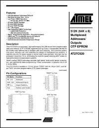 datasheet for AT27C520-70SC by ATMEL Corporation