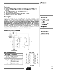 datasheet for AT16646G-20XC by ATMEL Corporation