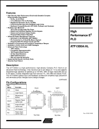datasheet for ATF1500A-10JI by ATMEL Corporation