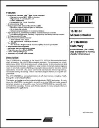 datasheet for AT91M40400 by ATMEL Corporation