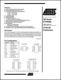 datasheet for AT25128-10PC-2.7 by ATMEL Corporation