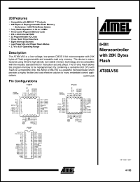 datasheet for AT89LV55-12PI by ATMEL Corporation