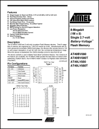 datasheet for AT49LV080-12RI by ATMEL Corporation