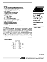datasheet for AT90S1200 by ATMEL Corporation