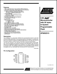 datasheet for AT90S2313 by ATMEL Corporation