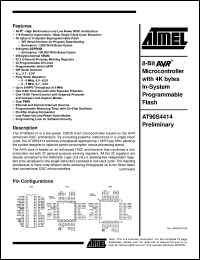 datasheet for AT90S4414-4AC by ATMEL Corporation