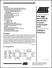 datasheet for AT90S8515 by ATMEL Corporation
