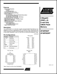 datasheet for AT49F002T-55JC by ATMEL Corporation
