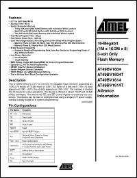 datasheet for AT49BV1604-90TC by ATMEL Corporation