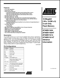 datasheet for AT49BV1604-12UC by ATMEL Corporation