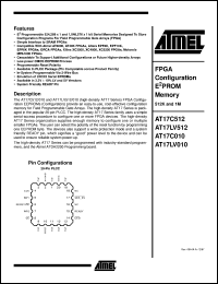 datasheet for AT17C512-10JC by ATMEL Corporation