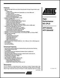 datasheet for ATF1504ASZ-20JC44 by ATMEL Corporation