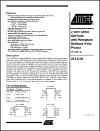 datasheet for AT34C02N-10SC by ATMEL Corporation