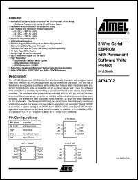 datasheet for AT34C02-10TC by ATMEL Corporation