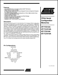 datasheet for AT17C512A-10JC by ATMEL Corporation
