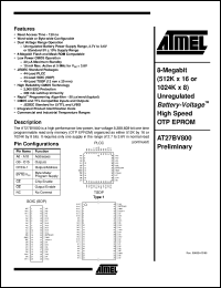 datasheet for AT27BV800-12JC by ATMEL Corporation