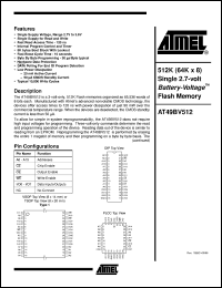 datasheet for AT49BV512-12JC by ATMEL Corporation