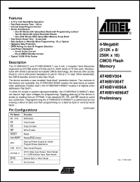 datasheet for AT49BV004-12TC by ATMEL Corporation