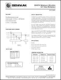 datasheet for GX4314-CDB by Gennum Corporation