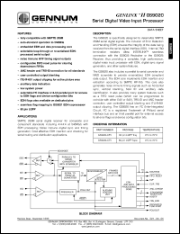 datasheet for GS9020-CFV by Gennum Corporation