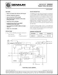datasheet for GS9022-CTJ by Gennum Corporation