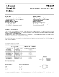 datasheet for AMS1083CT-2.5 by 