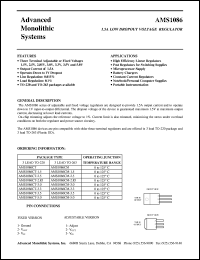 datasheet for AMS1086CT-1.5 by 