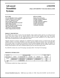 datasheet for AMS2930AS-5.0 by 