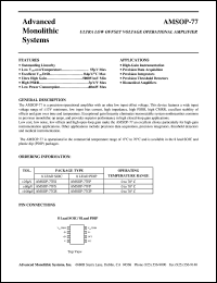 datasheet for AMSOP-77GS by 