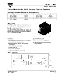 datasheet for TSOP1130RF1 by Vishay Telefunken