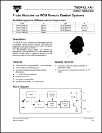 datasheet for TSOP1230KA1 by Vishay Telefunken