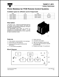 datasheet for TSOP1733RF1 by Vishay Telefunken