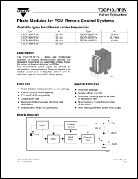 datasheet for TSOP1830RF3V by Vishay Telefunken