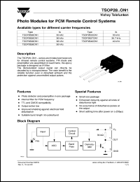 datasheet for TSOP2840ON1 by Vishay Telefunken