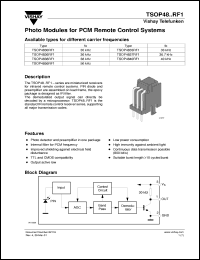 datasheet for TSOP4830RF1 by Vishay Telefunken