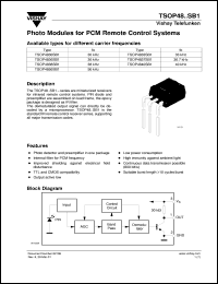 datasheet for TSOP4840SB1 by Vishay Telefunken