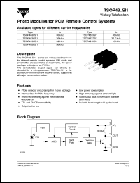 datasheet for TSOP4830SI1 by Vishay Telefunken