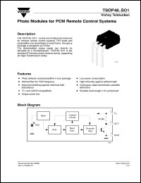 datasheet for TSOP4840SO1 by Vishay Telefunken