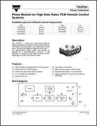 datasheet for TSOP5238 by Vishay Telefunken