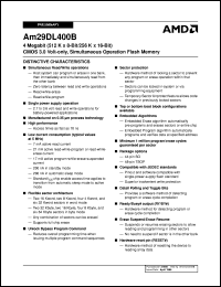 datasheet for AM29DL400BB-70SEB by AMD (Advanced Micro Devices)