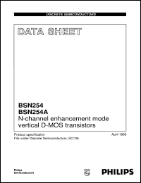 datasheet for BSN254A by Philips Semiconductors