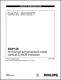 datasheet for BSP126 by Philips Semiconductors