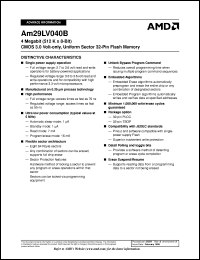 datasheet for AM29LV040BB-55RJIB by AMD (Advanced Micro Devices)