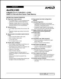 datasheet for AM29LV400B70RWAIB by AMD (Advanced Micro Devices)
