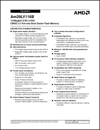 datasheet for AM29LV116BT-80REEB by AMD (Advanced Micro Devices)