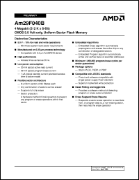 datasheet for AM29F040B-90JE by AMD (Advanced Micro Devices)