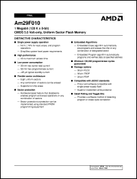 datasheet for AM29F010-45JC by AMD (Advanced Micro Devices)