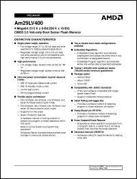 datasheet for AM29LV400T80WAIB by AMD (Advanced Micro Devices)