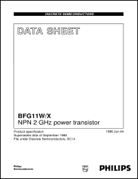 datasheet for BFG11W/X by Philips Semiconductors
